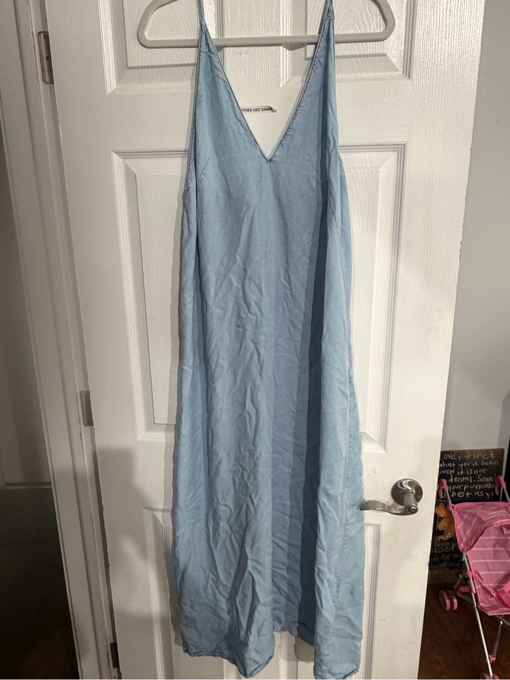 Zara chambray maxi dress size 6 - Picture 2 of 4